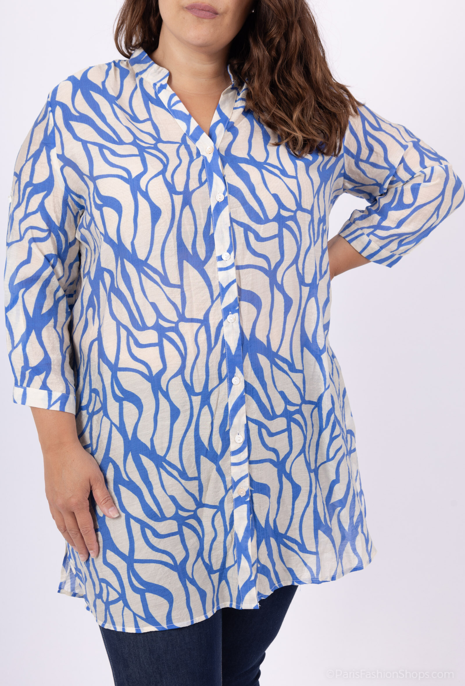 Wholesaler World Fashion - Rayon Shirt Dress Women Plus Size Long Sleeve - Elegant and Comfortable