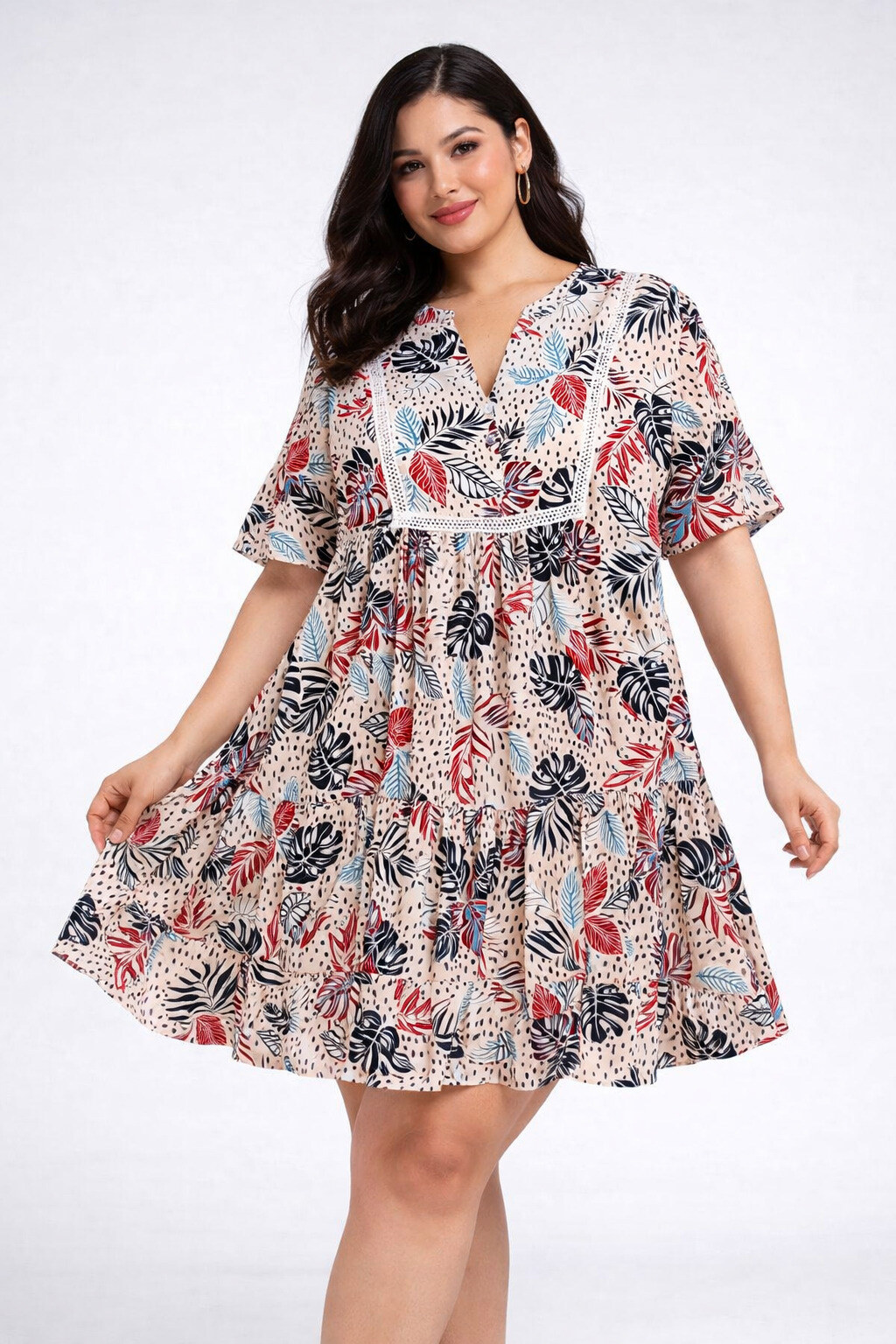 Grossista World Fashion - Abito Donna Taglia Grande a Maniche Corte – Elegante e Confortevole