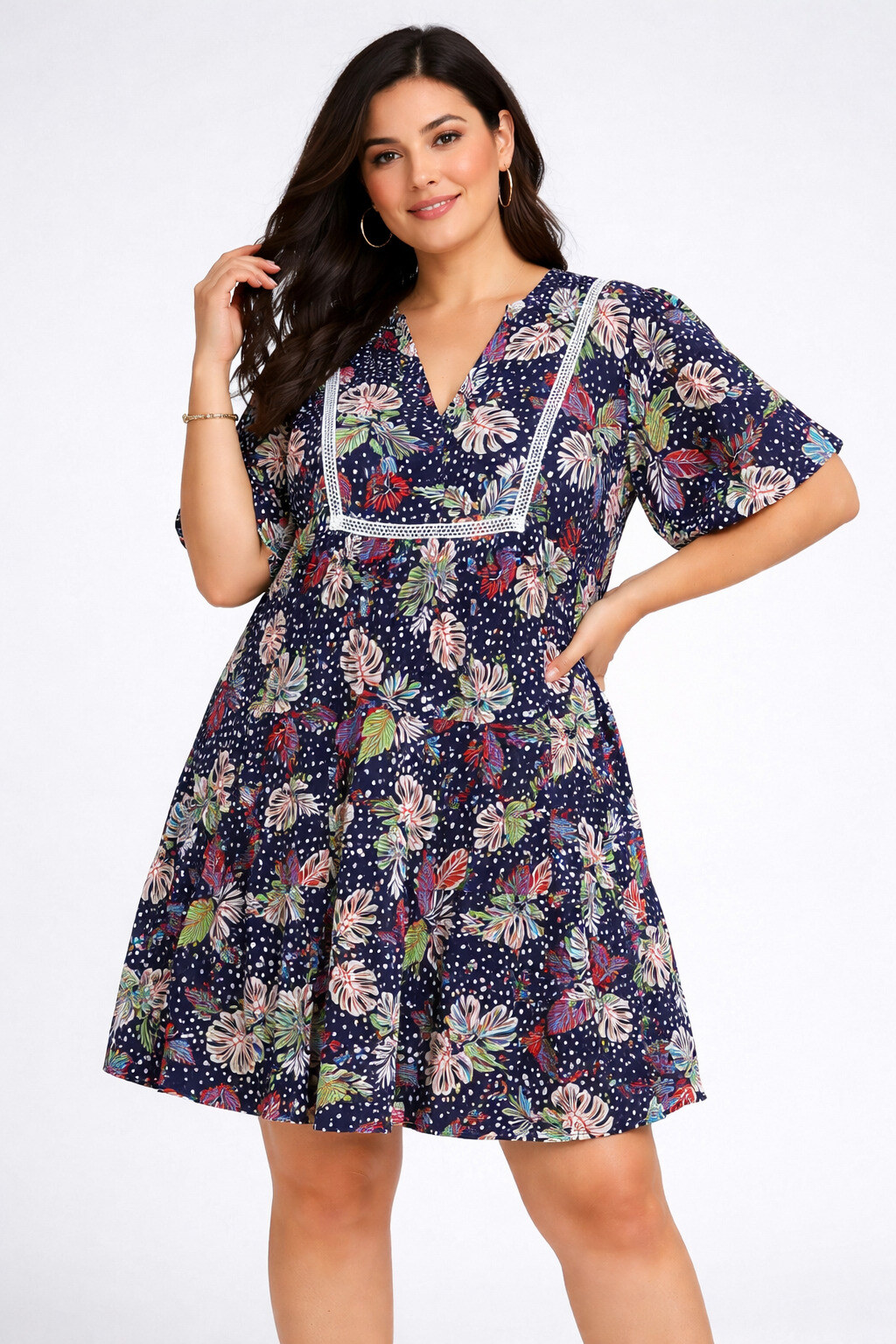 Grossista World Fashion - Abito Donna Taglie Forti a Maniche Corte – Elegante e Confortevole