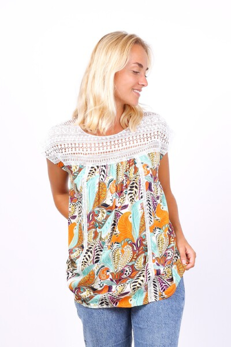 Grossiste World Fashion - Top dentelle GT - Imprimé