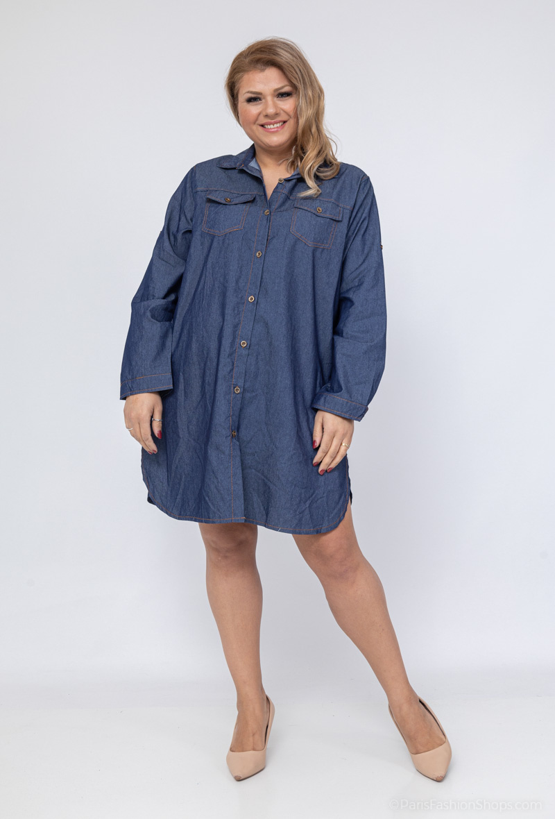 Grossista World Fashion - Tunica a maniche lunghe GT fluente e casual - Jeans