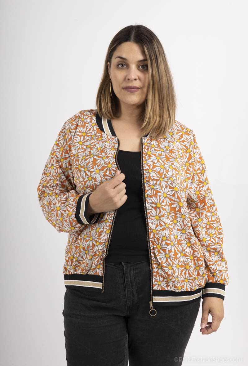 Mayorista World Fashion - Cazadora bomber GT de manga larga - Estampado floral