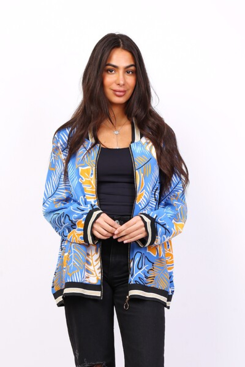 Mayorista World Fashion - Cazadora bomber GT de manga larga - Estampado tropical