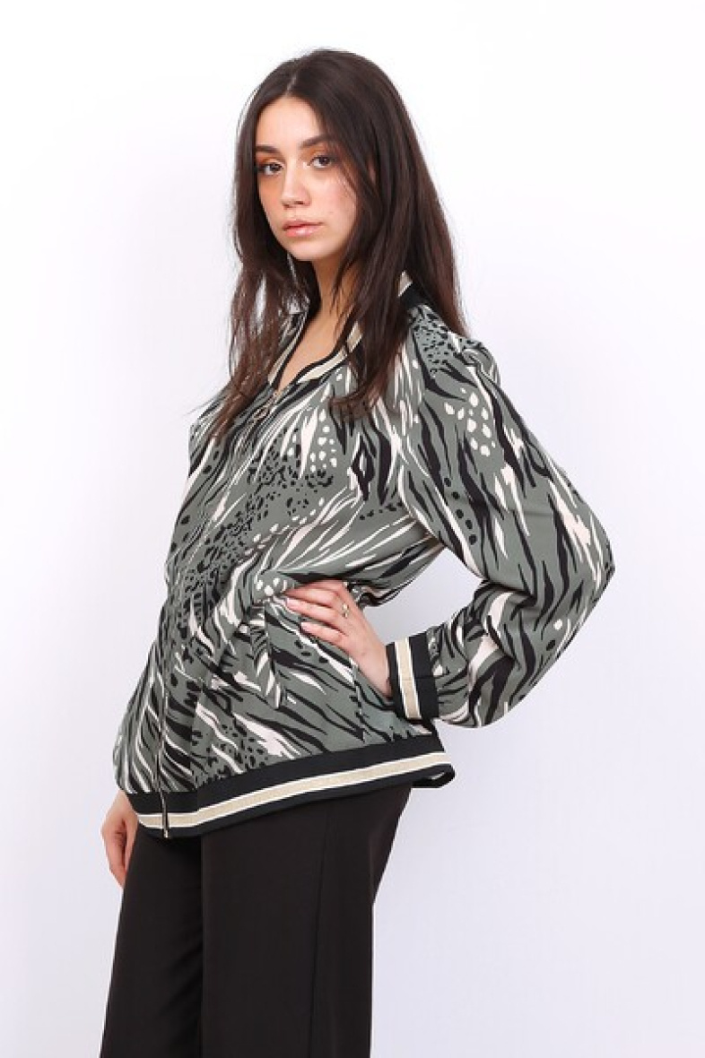 Mayorista World Fashion - Cazadora bomber GT de manga larga - Estampado de cebra