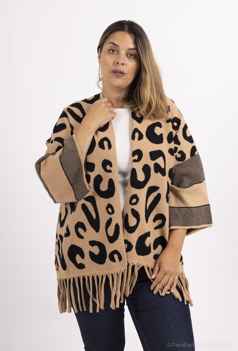 Mayorista World Fashion - Chaqueta GT con cachemira - Estampado de leopardo