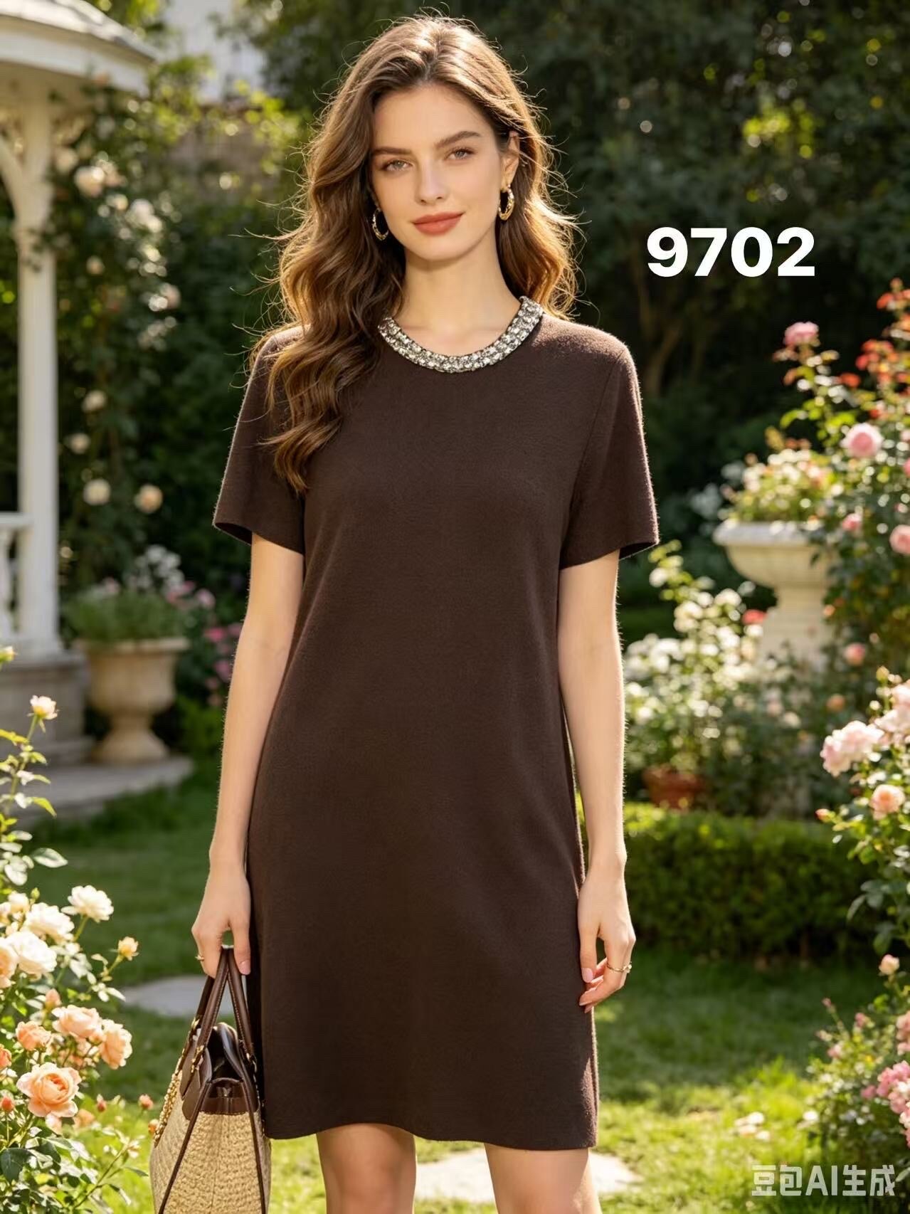 Grossiste Y Fashion - ROBE Encolure ornée de strass