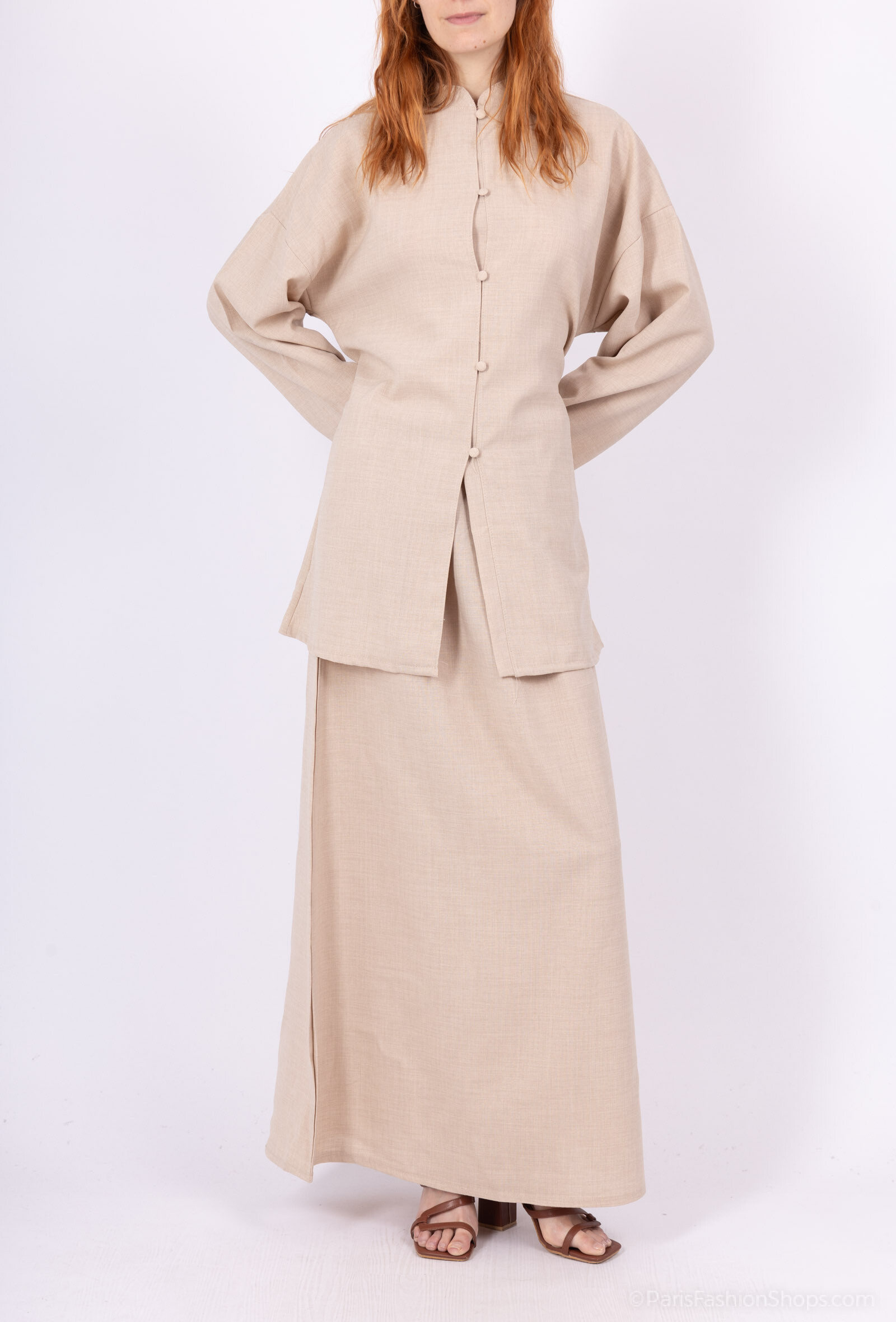 Skirt set Long skirt Long sleeves Plain