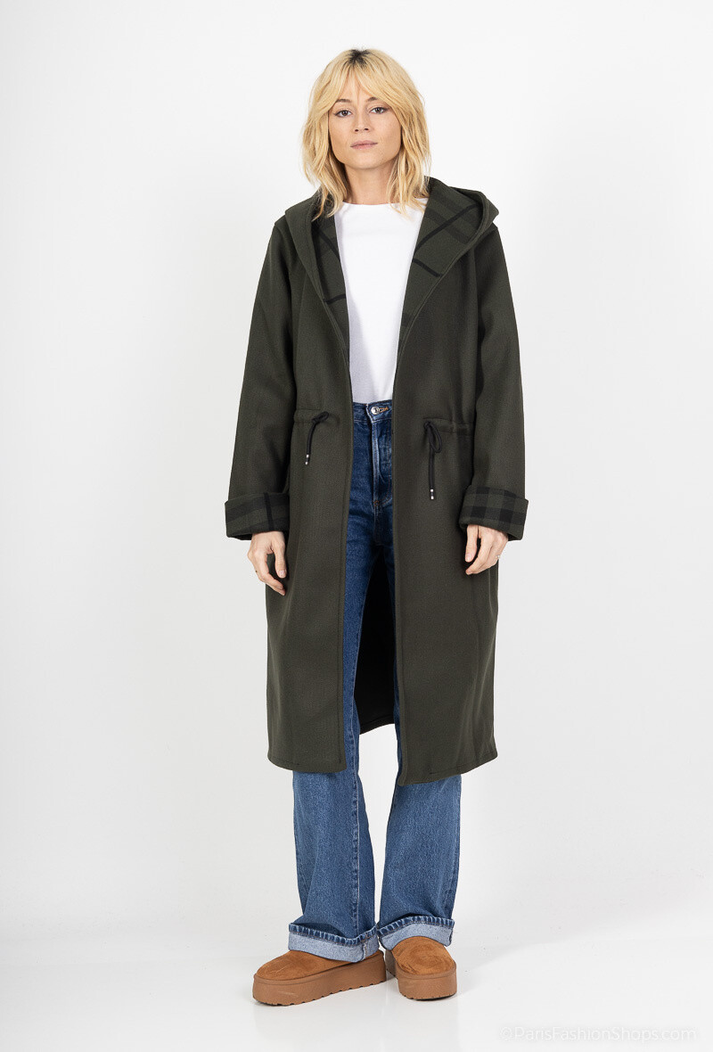 Wholesaler Y.Long - Checked hooded coat