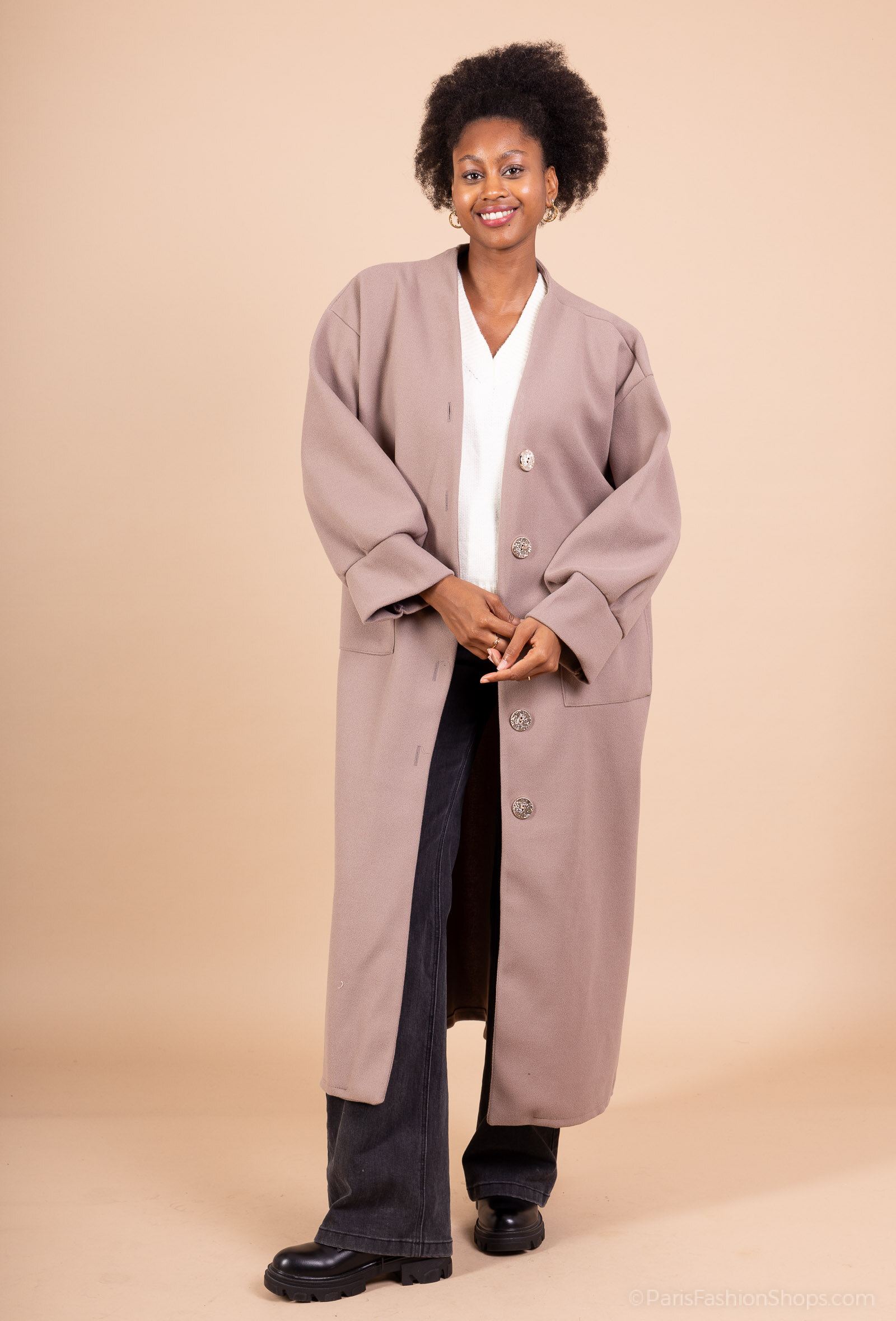 Manteaux kimono avec bouton