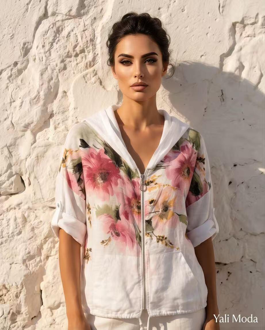 Mayorista YALI MODA - Camisa de lino "Flor de Primavera"