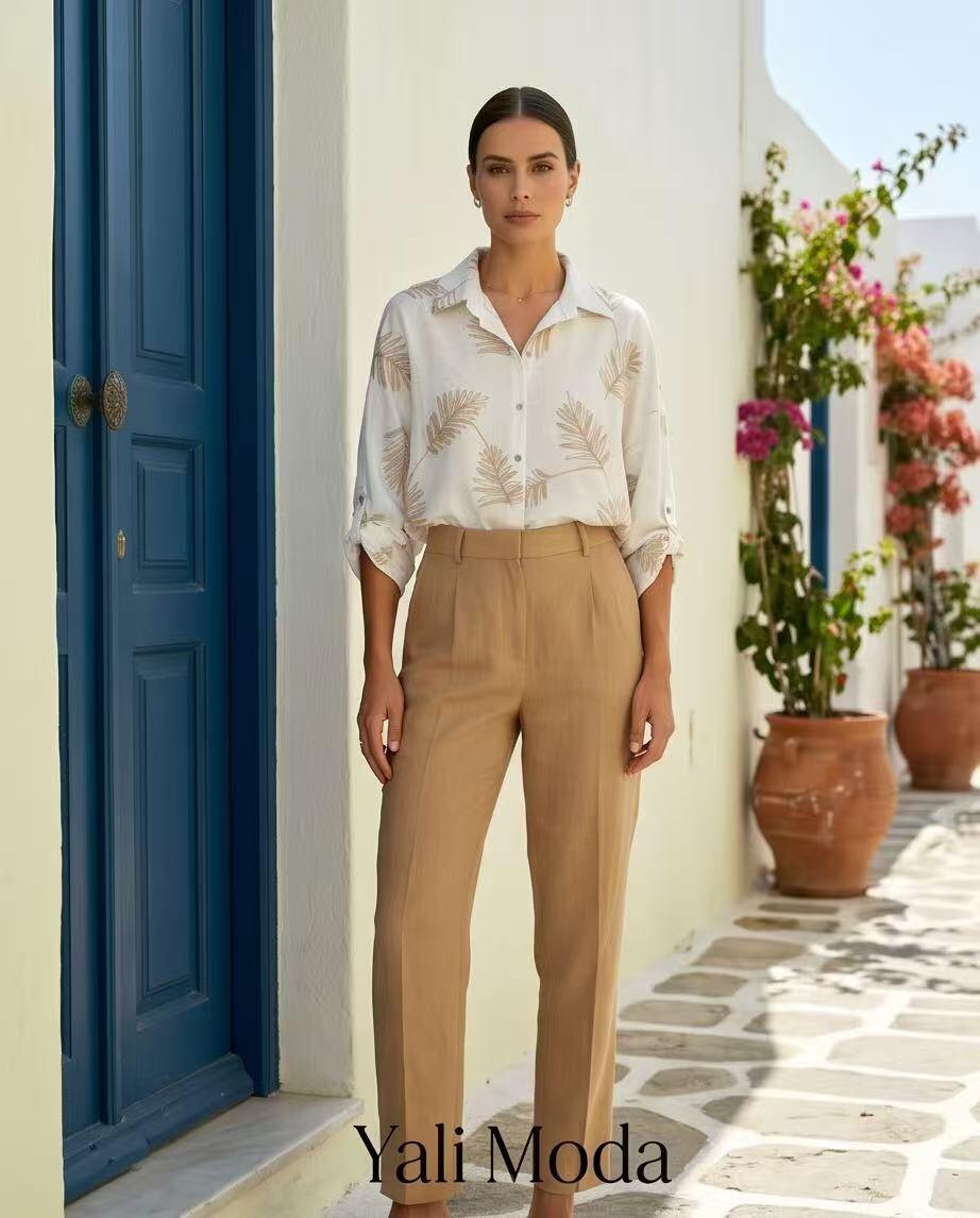 Mayorista YALI MODA - Camisa Hojas Naturales Relax