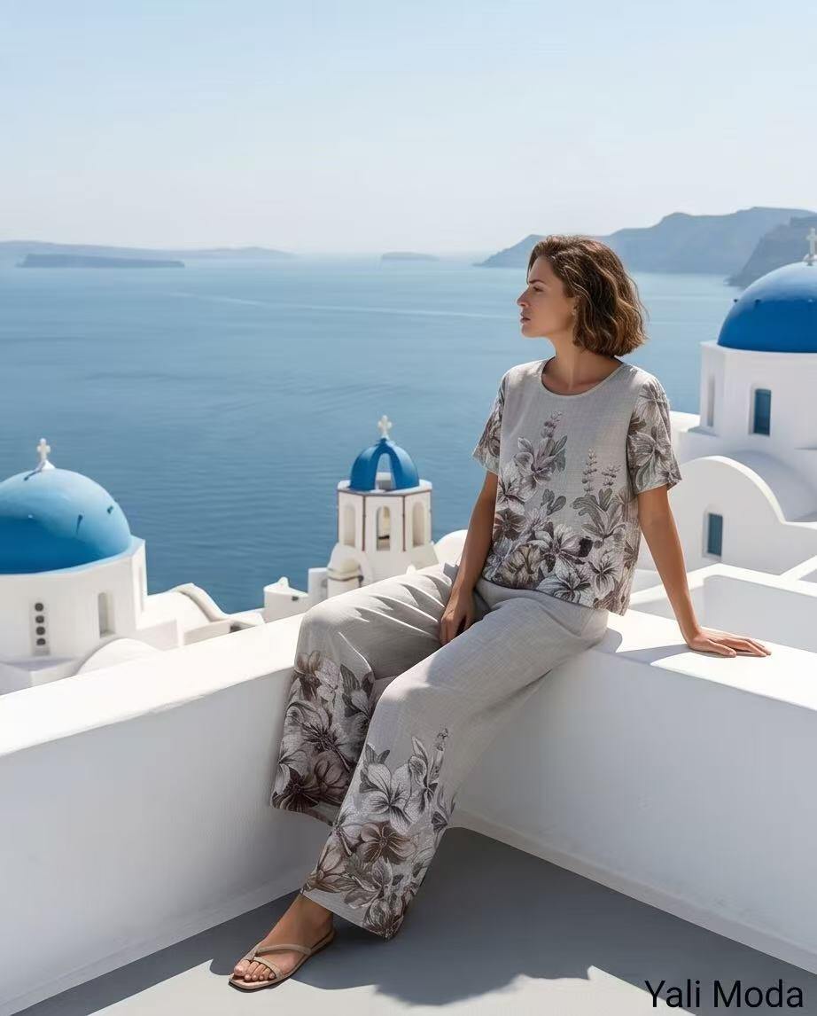 Grossiste YALI MODA - Ensemble Deux Pièces avec Pantalon Large