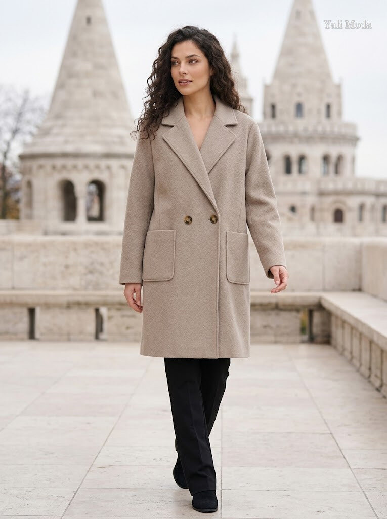 Grossiste YALI MODA - Manteau à simple boutonnage