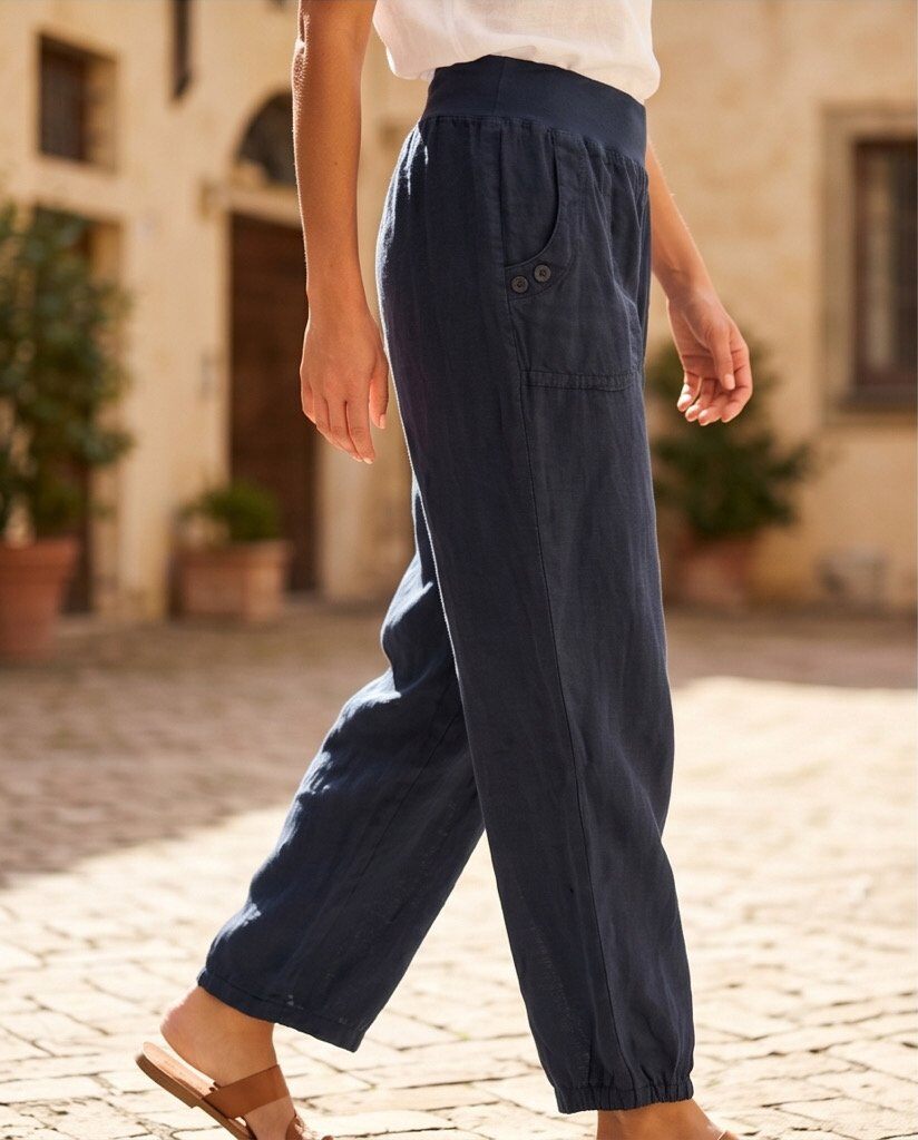 Wholesaler YALI MODA - "Serenity Blue" Linen Trousers