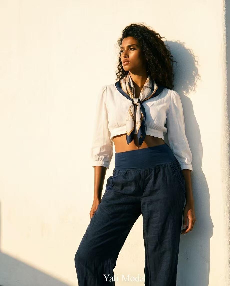Wholesaler YALI MODA - Linen Pants "Navy Breeze"