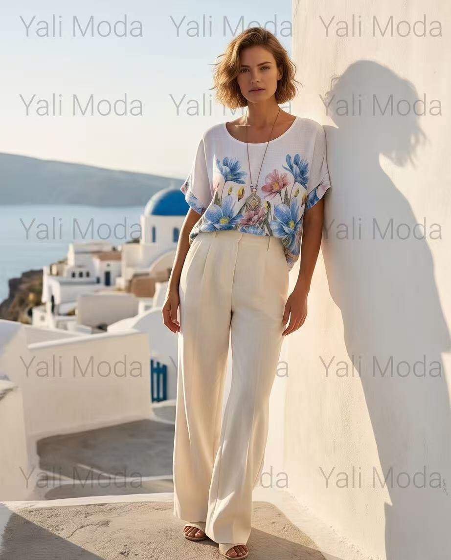 Mayorista YALI MODA - Suéter Floral Blue Blossom