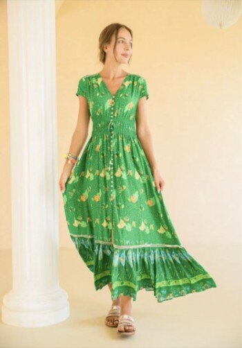 Mayorista YALI MODA - Vestido Largo de Verano "Verde Esmeralda"