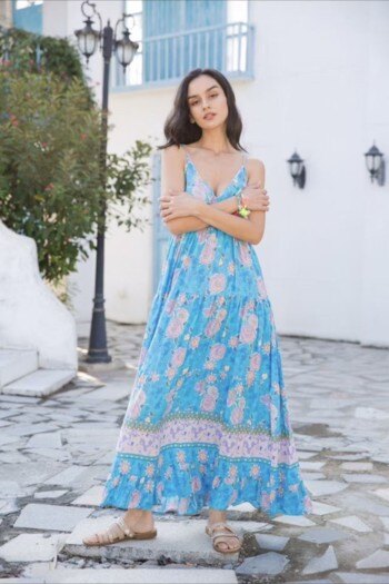 Mayorista YALI MODA - Vestido Largo "Azul Verano"