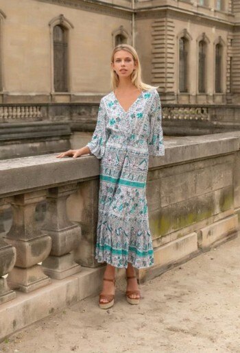 Mayorista YALI MODA - Vestido Largo de Verano "Serenidad Mediterránea"