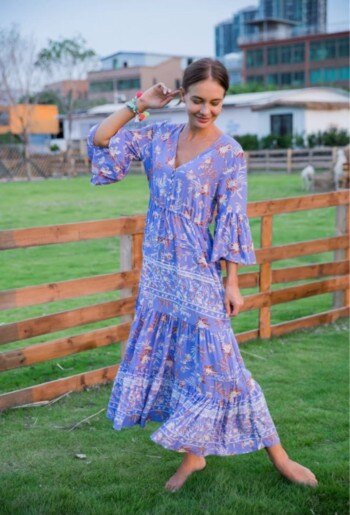 Wholesaler YALI MODA - Midi Dress "Serene Blue"