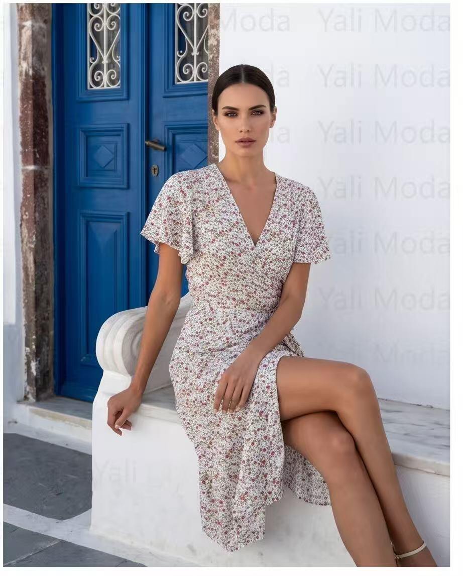 Mayorista YALI MODA - Vestido Cruzado Millefiori Romántico