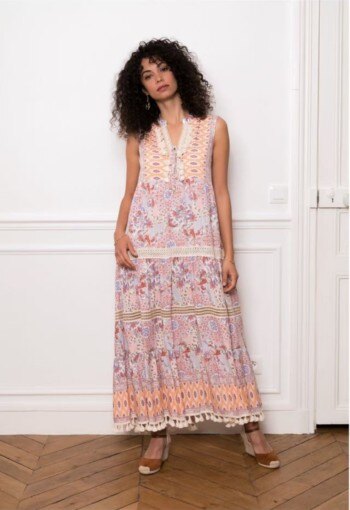 Wholesaler YALI MODA - Long Dress "Floral Harmony"