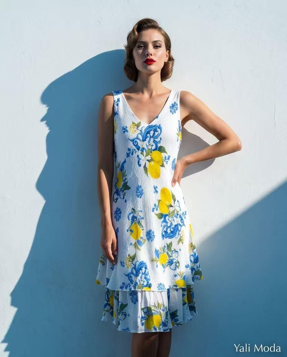 Wholesaler YALI MODA - Short Dress "Lemon Breeze"