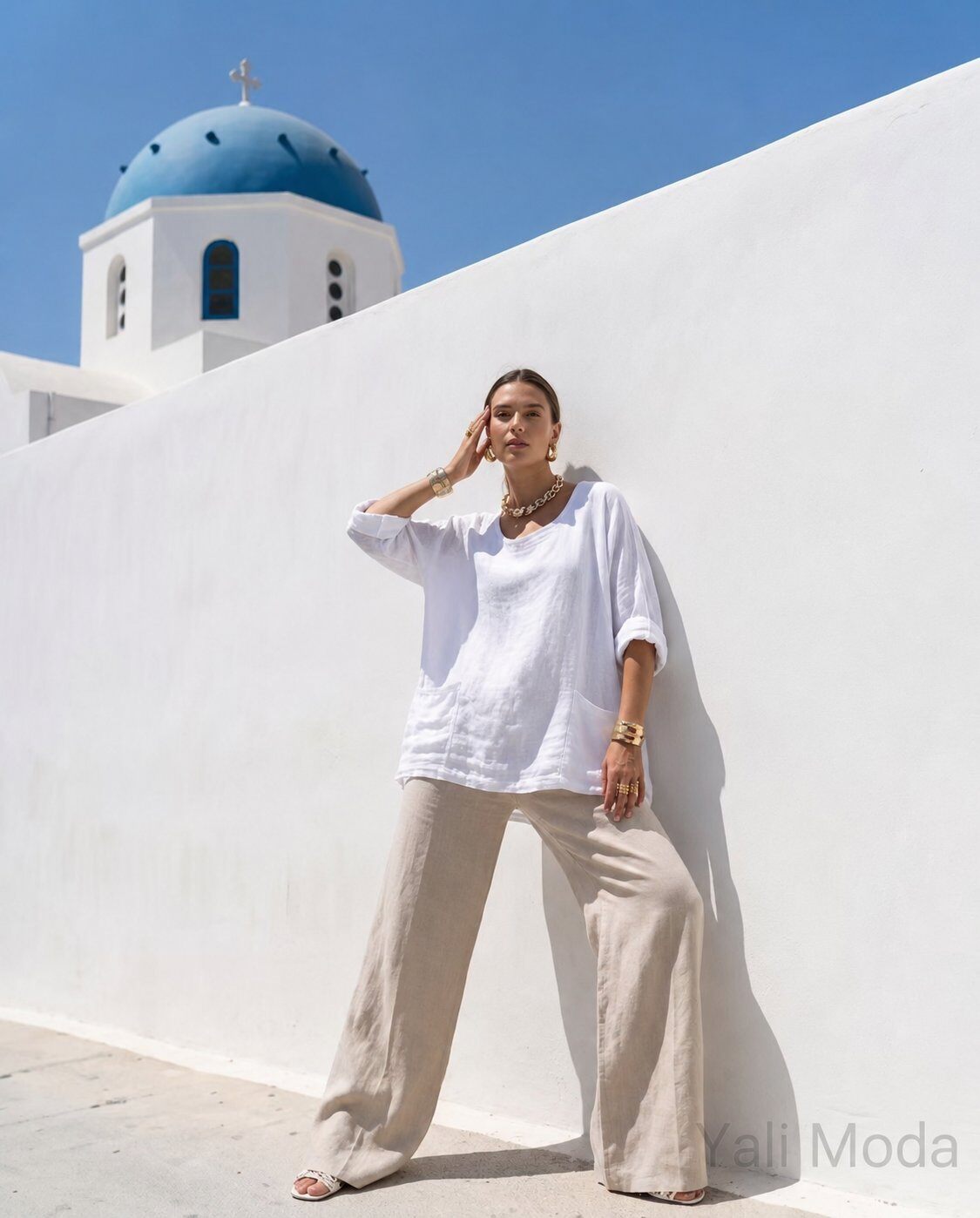 Wholesaler YALI MODA - Essential Oversized Linen Sweater