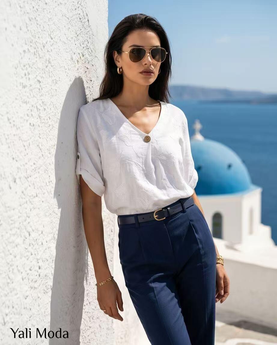 Mayorista YALI MODA - Camiseta de Lino "Frescura Etérea"