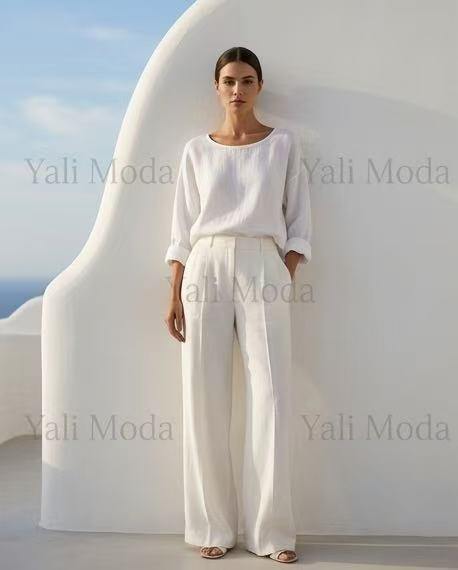 Wholesaler YALI MODA - Oversized Sweater in Natural Linen