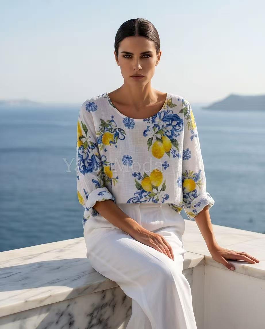 Mayorista YALI MODA - Jersey Oversize Limones Mediterráneos