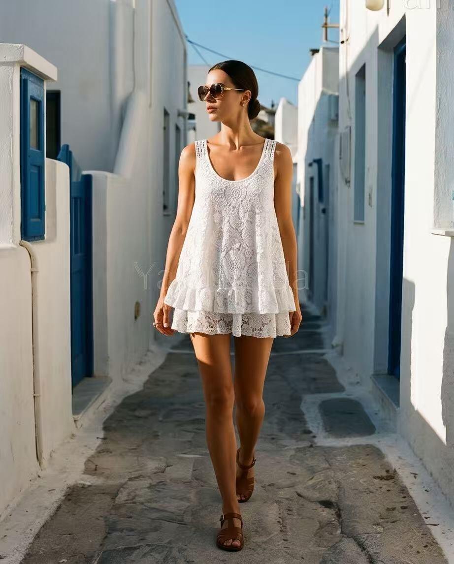 Mayorista YALI MODA - Top Blanco Encaje Floral Romántico Chic
