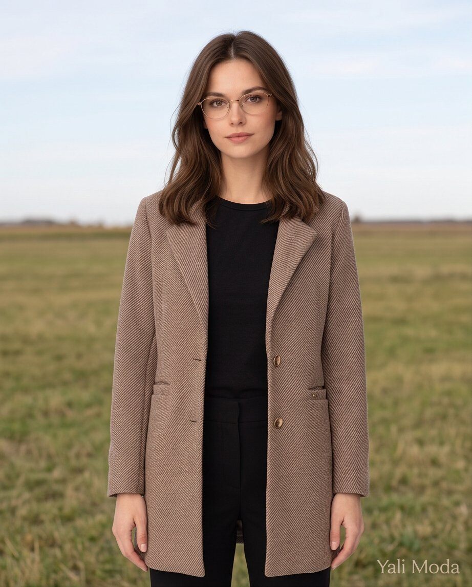 Grossiste YALI MODA - Manteau Classique avec Revers et Poches Latérales
