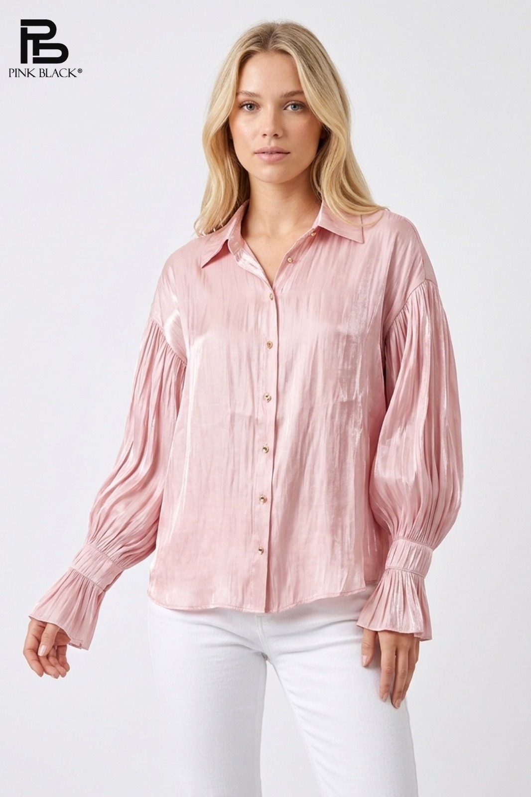 Wholesaler Yitaly Style - CRINKLED SATIN SHIRT