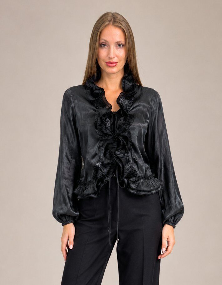 Grossista Yitaly Style - CAMICIA CON VOLANT PLISSETTATI
