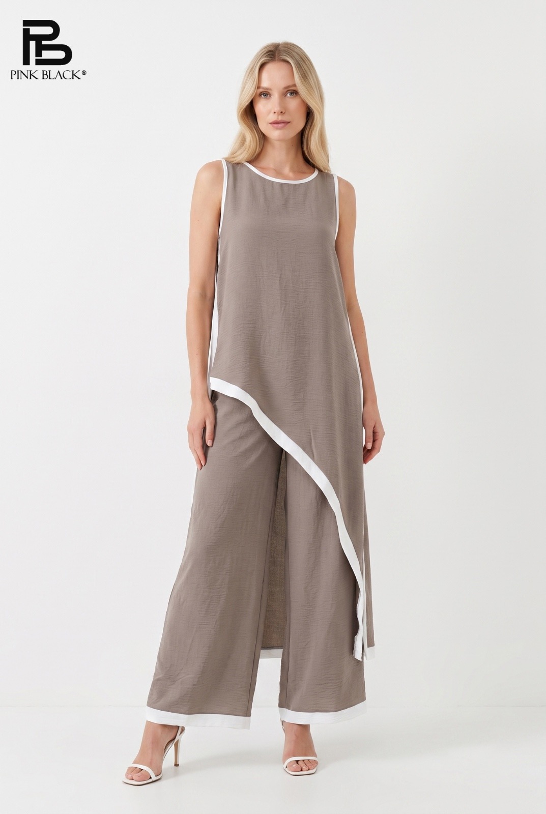 Grossiste Yitaly Style - ENSEMBLE À COUPE ASYMÉTRIQUE ET DÉTAILS CONTRASTÉS