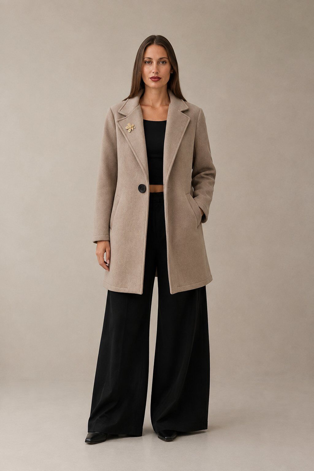 Grossista Yitaly Style - CAPPOTTO MID-LENGTH CON SPILLA
