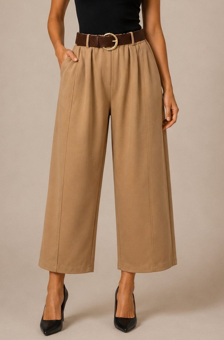 Wholesaler Yitaly Style - WIDE-LEG CULOTTE TROUSERS WITH BELT