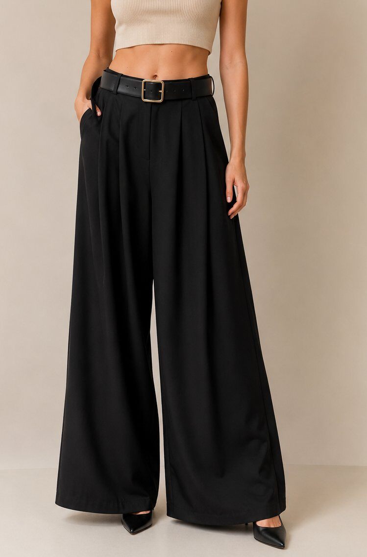 Wholesaler Yitaly Style - PALAZZO TROUSERS WITH BELT