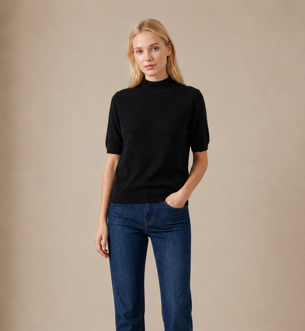 Wholesaler Yitaly Style - SHORT-SLEEVED CASHMERE SWEATER