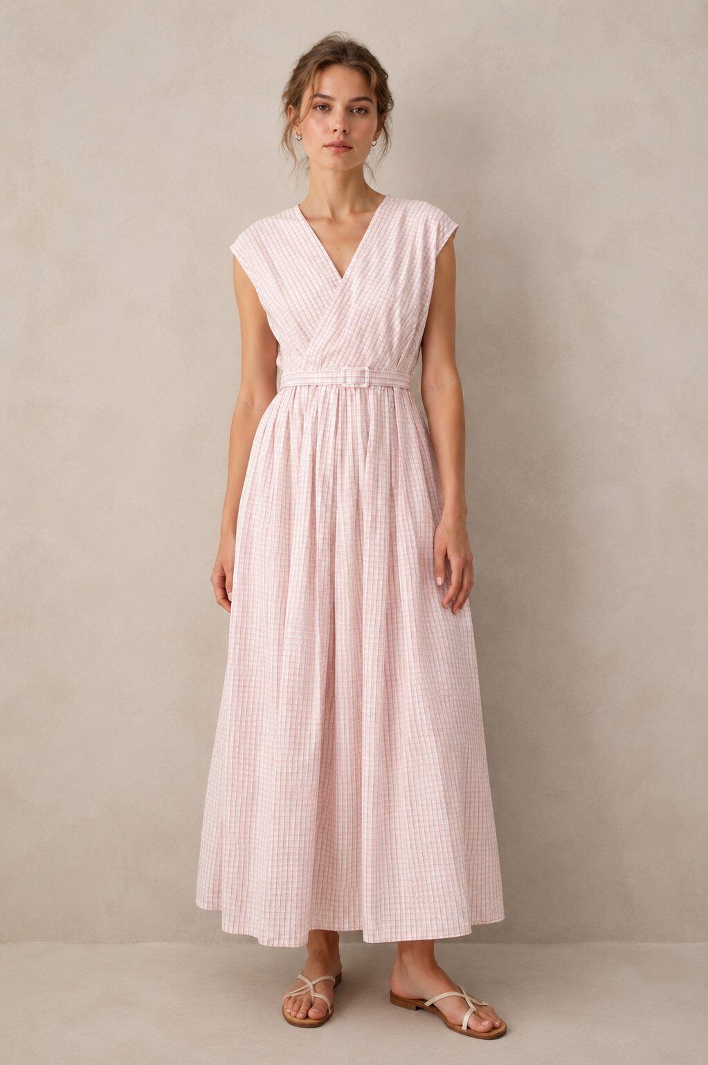 Wholesaler Yitaly Style - LONG WRAP DRESS WITH STRIPES