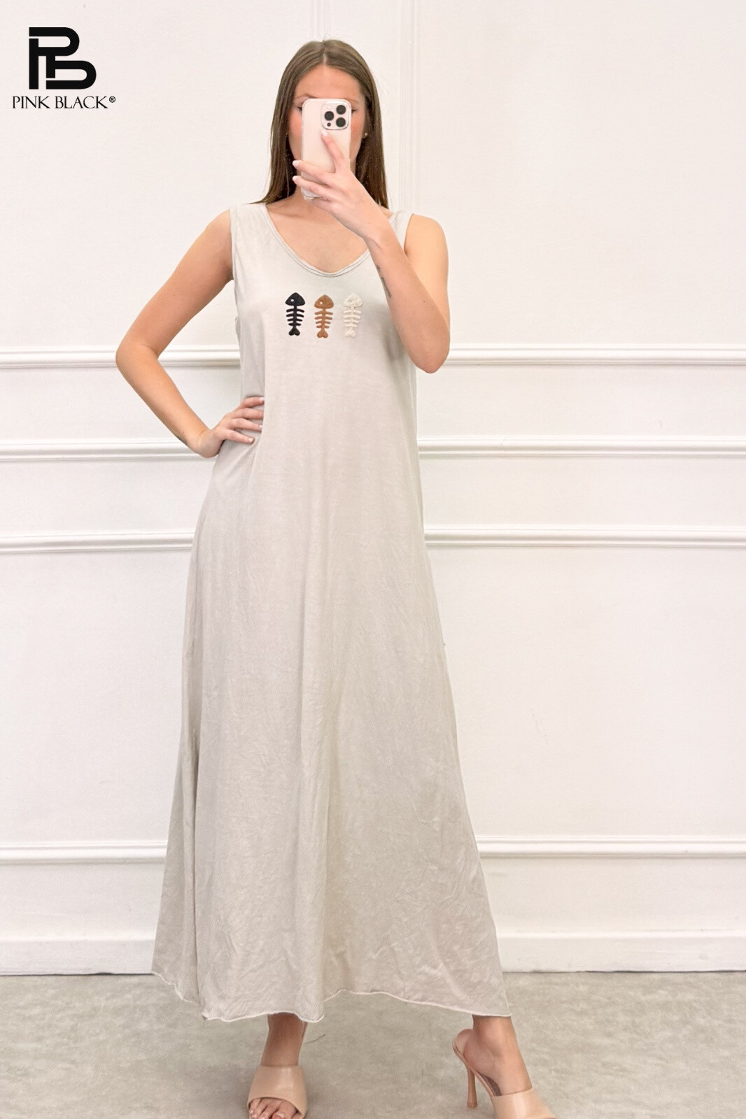 Mayorista Yitaly Style - VESTIDO LARGO SIMPLE CON 3 PECES