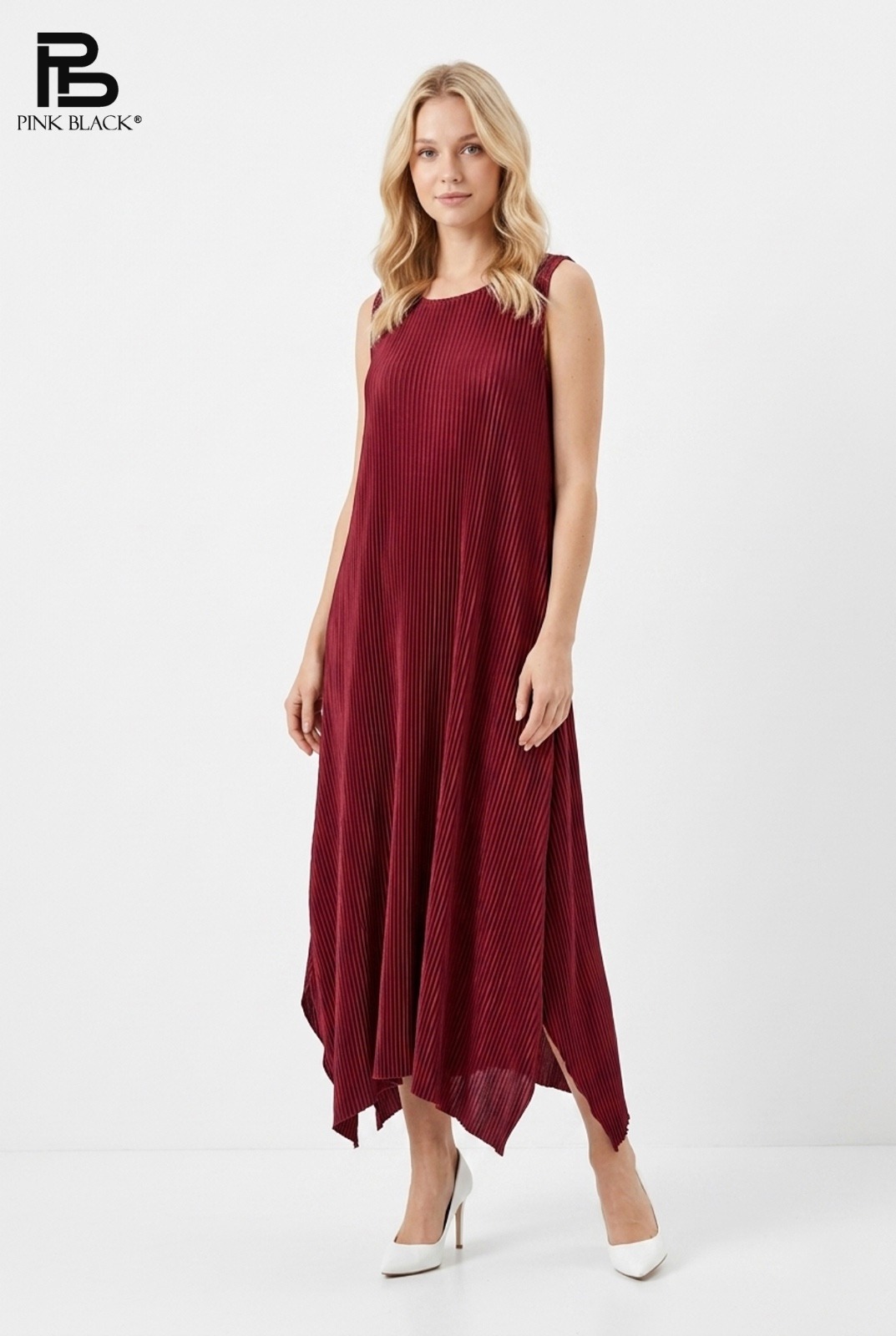 Wholesaler Yitaly Style - SLEEVELESS PLEATED LONG DRESS