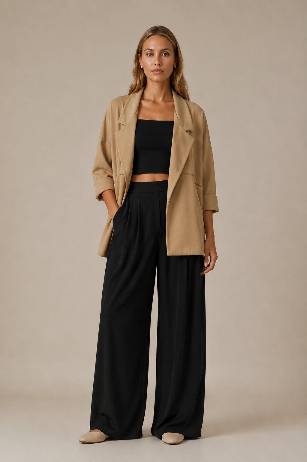 Wholesaler Yitaly Style - OVERSIZED JACKET WITH LAPELS AND LARGE POCKETS