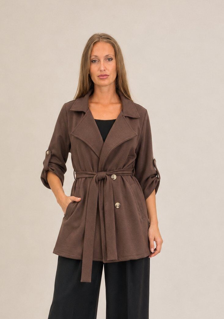 Wholesaler Yitaly Style - KNIT TRENCH COAT