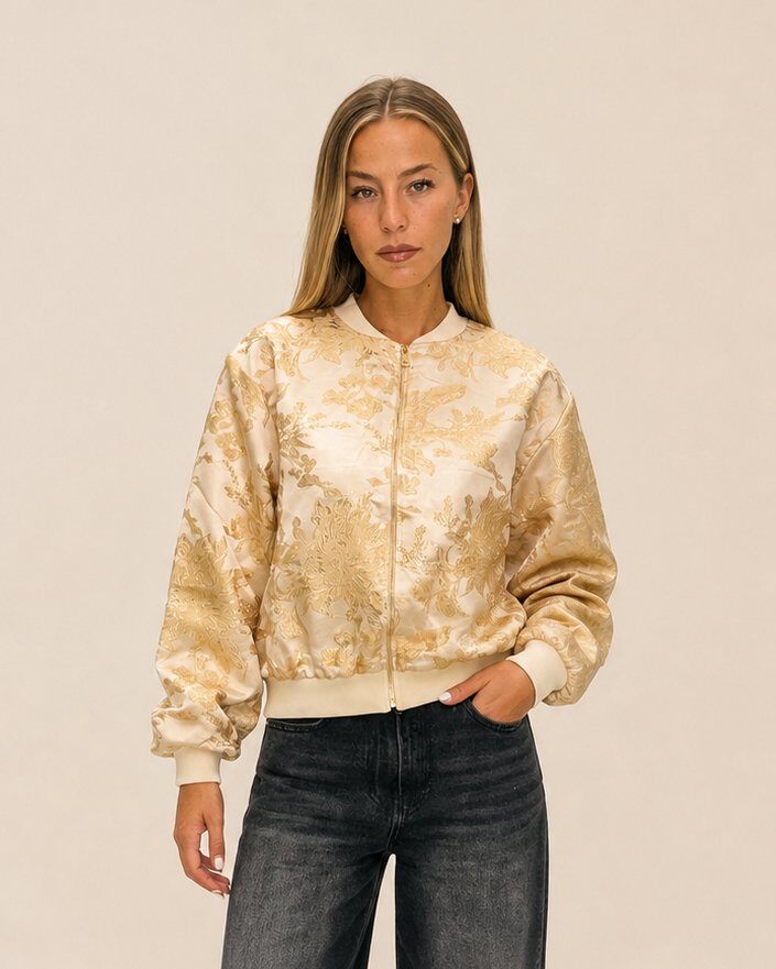Großhändler Yitaly Style - BOMBERJACKE MIT BLUMENMUSTER