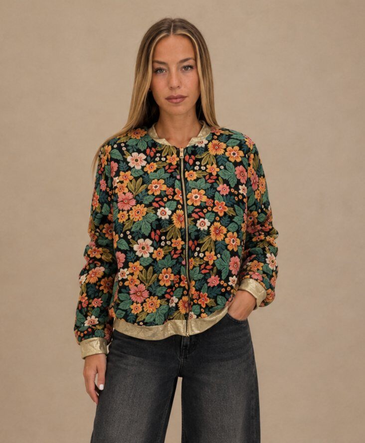 Grossista Yitaly Style - GIACCA BOMBER IN FANTASIA FLOREALE