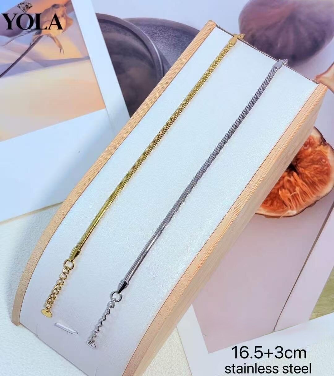 Wholesaler YOLA BIJOUX - Elegant BRACELET in stainless steel Minimalist design with a smooth and thin chain AT 3MM