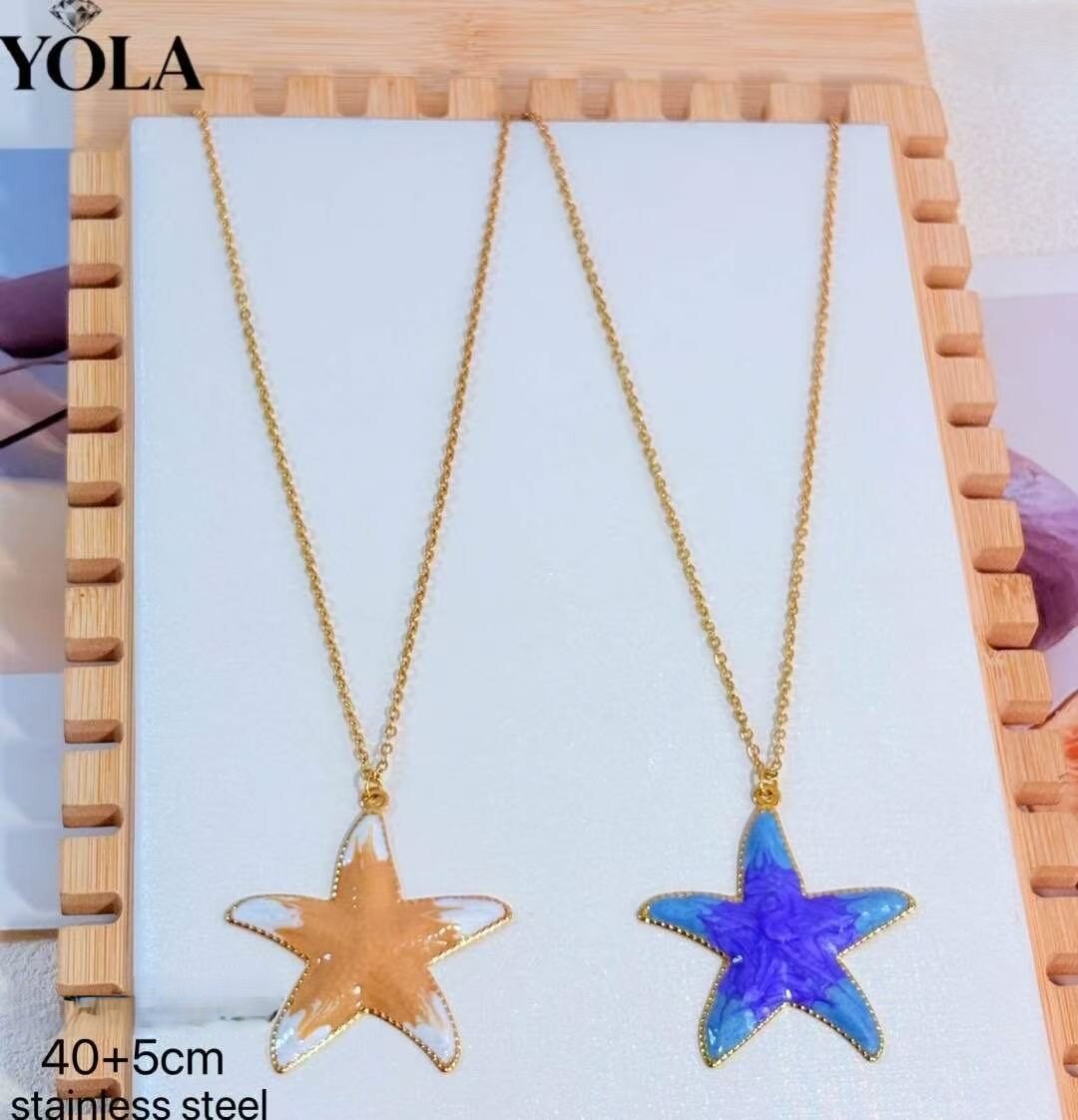 Wholesaler YOLA BIJOUX - STEEL NECKLACE WITH STARFISH