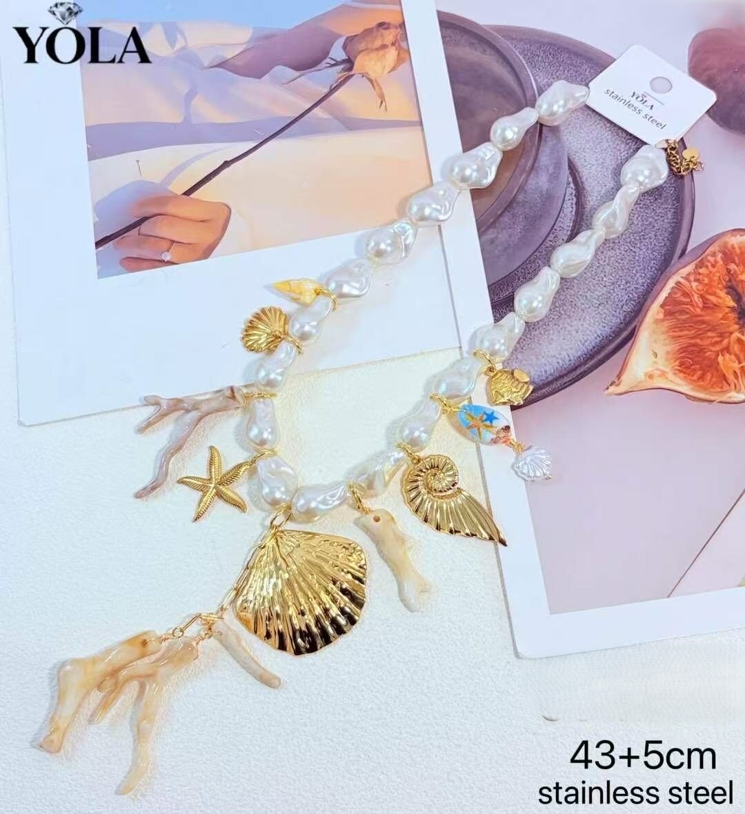 Wholesaler YOLA BIJOUX - Stainless steel necklace with an elegant and detailed design